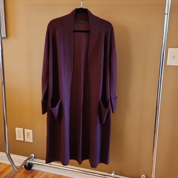 360 Cashmere Burgundy Larissa Cashmere Cardigan Crimson sz XS - Picture 3 of 6